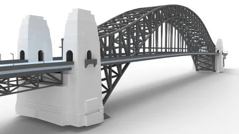 3d rendering of a a bridge isolated in a bright studio background Ilustración de archivo