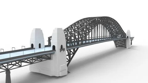 3d rendering of a a bridge isolated in a bright studio background Ilustración de archivo