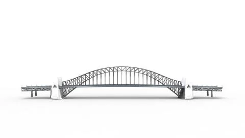 3d rendering of a a bridge isolated in a bright studio background Ilustración de archivo