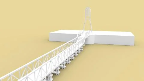 3d rendering of a a bridge isolated in a bright studio background Ilustración de archivo