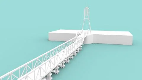 3d rendering of a a bridge isolated in a bright studio background Stock Illustration