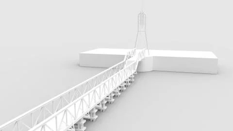3d rendering of a a bridge isolated in a bright studio background Ilustración de archivo