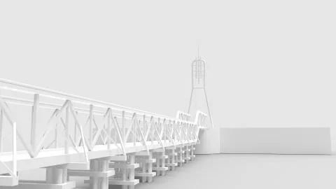 3d rendering of a a bridge isolated in a bright studio background Ilustración de archivo