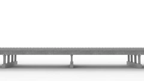 3d rendering of a a bridge isolated in a bright studio background Ilustración de archivo