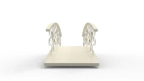 3d rendering of a a bridge isolated in a bright studio background Ilustración de archivo