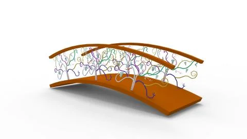 3d rendering of a a bridge isolated in a bright studio background Ilustración de archivo