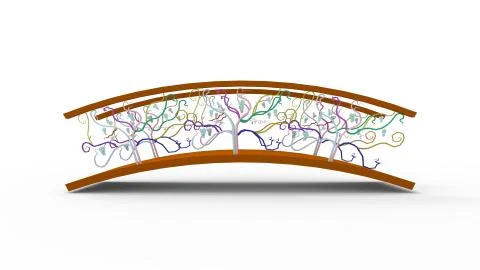 3d rendering of a a bridge isolated in a bright studio background Ilustración de archivo