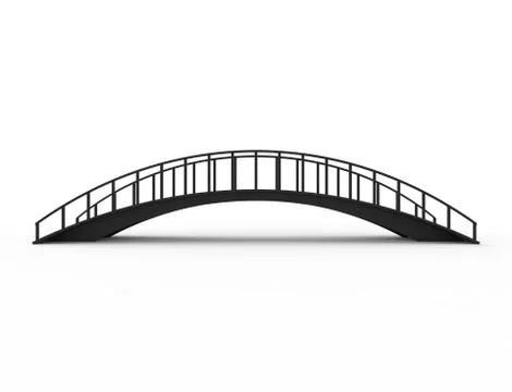 3D rendering of a bridge isolated on white background Ilustración de archivo