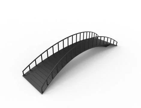 3D rendering of a bridge isolated on white background Ilustración de archivo