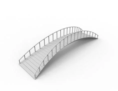3D rendering of a bridge isolated on white background Ilustración de archivo
