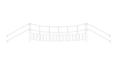 3d rendering of a bridge isolated in white background Ilustración de archivo