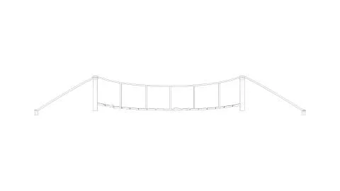 3d rendering of a bridge isolated in white background Ilustración de archivo