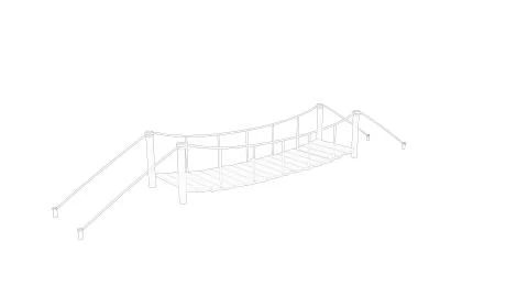 3d rendering of a bridge isolated in white background Ilustración de archivo