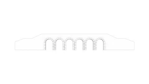3d rendering of a bridge isolated in white background Ilustración de archivo