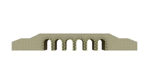 3d rendering of a bridge isolated in white background Ilustración de archivo