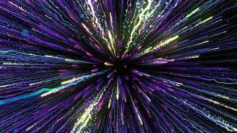 3D rendering of bright multi-colored particles Stock Illustration