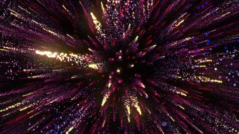 3D rendering of bright multi-colored particles Stock Illustration