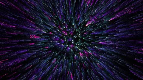 3D rendering of bright multi-colored particles Illustrazione stock