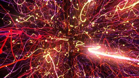 3D rendering of bright multi-colored particles Stock Illustration