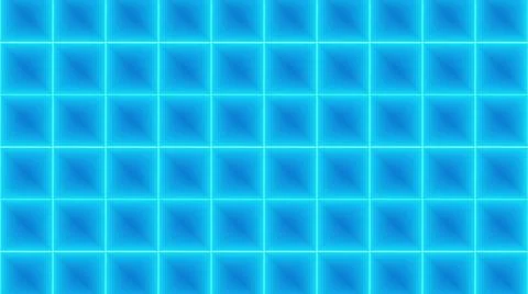 3D rendering of bright neon blue checker pattern background Illustrazione stock