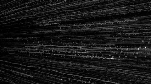 3D rendering of bright particles fill the space with jets of energy and light Stock Illustration
