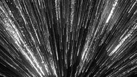 3D rendering of bright particles fill the space with jets of energy and light Stock Illustration