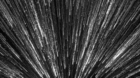 3D rendering of bright particles fill the space with jets of energy and light Stock Illustration