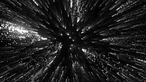 3D rendering of bright particles fill the space with jets of energy and light 스톡 일러스트