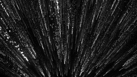 3D rendering of bright particles fill the space with jets of energy and light Stock Illustration