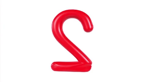 3D rendering of a bright red number two against a blank background Stock Footage 284237687