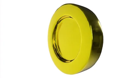 3D rendering of a bright yellow circular object with a smooth finish Stock Footage 284237581