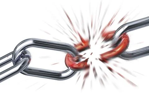 3D rendering of a broken chain Stock Illustration
