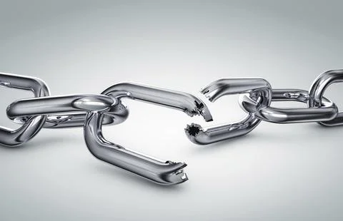 3d rendering of a broken chain Stock Illustration