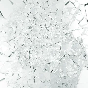 3d rendering Broken glass background, abstract Illustration of into pieces Stock Illustration