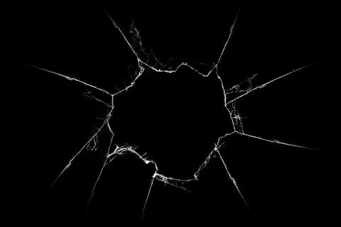 3D Rendering broken glass on a black background Ilustración de archivo