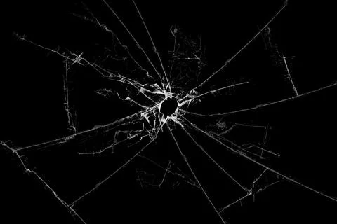 3D Rendering broken glass on a black background Ilustración de archivo