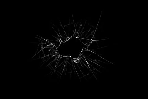 3D Rendering broken glass on a black background Ilustración de archivo
