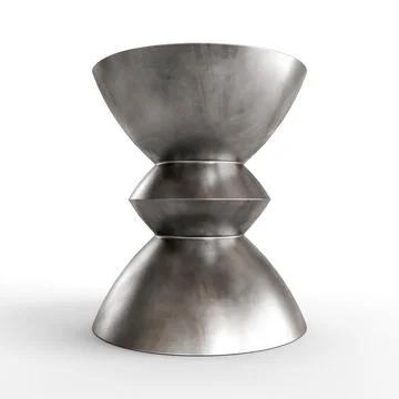 3D rendering of a bronze sculpture in silver Illustrazione stock