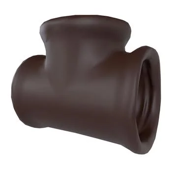 3D rendering of a brown abstract pipe fitting design Stock Photos