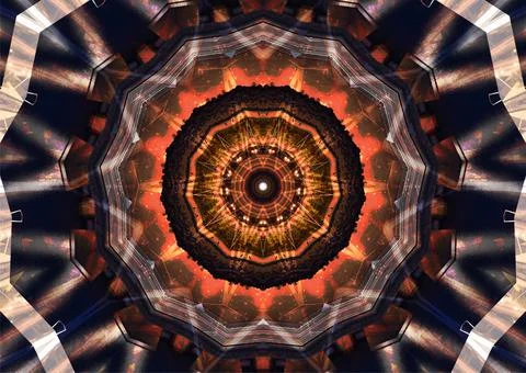 A 3D rendering of brown and purple abstract patterns for backgrounds and wall Illustrazione stock