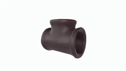 3D rendering of a brown ceramic vase design with unique shape Stock Footage 303594631