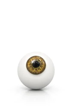 3d rendering of a brown eyeball isolated on white Stock Illustration