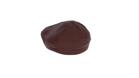 3D rendering of a brown flat cap on a white background Stock-Footage 285059804