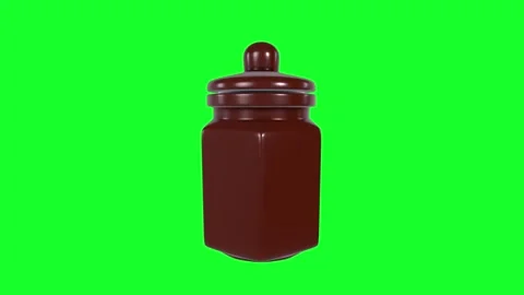 3D rendering of a brown glass jar on a green background Stock-Footage 287011695