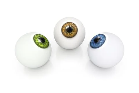 3d rendering of a brown green and blue eyeball Stock Illustration