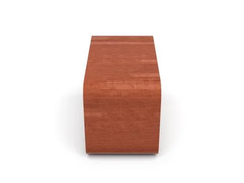 3d rendering of a brown rounded retro style radio receiver with an analogue Stock Illustration