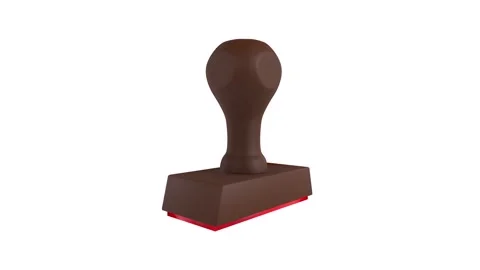 3D rendering of a brown rubber stamp on a white background 스톡 동영상 285924773