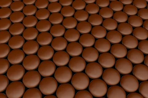 3D rendering of brown sugar-coated chocolate candy pattern Stock Illustration