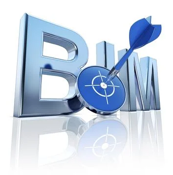 3D rendering of a building information modeling icon Stock Illustration