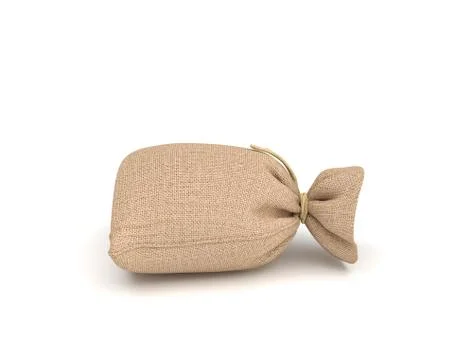 3d rendering of burlap money bag isolated on white background Stock Illustration